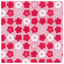 Waraku Fuuka Japanese Reusable Furoshiki Fabric Bento Gift Wrapping Cloth (18.9x18.9 in, 100% Cotton, Cloth Design) (Ume Flower Pink)