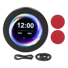 AIO Display Screen Upgrade Kit, 2.1in Aluminum Alloy Round CPU Liquid Cooler Screen, 360 Degrees Rotation IPS Full Viewing Angle LCD Display Temp Monitor for Computer Accessories