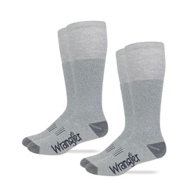 Wrangler Mens Wellington Cotton Tall Boot Socks 2 Pair Pack (as1, alpha, l, regular, regular, Grey)
