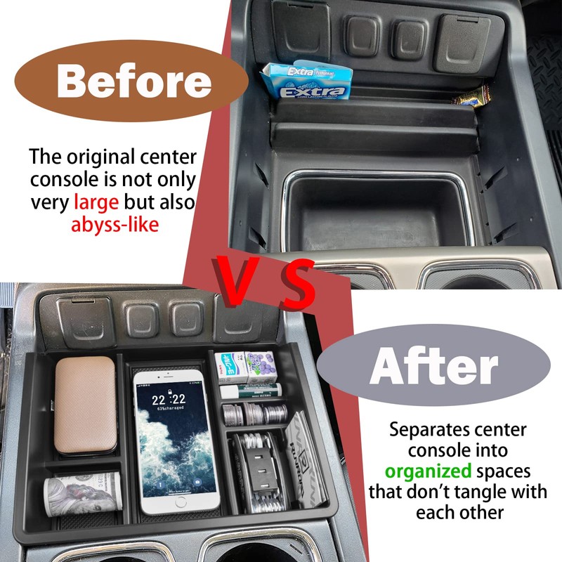 RUNROAD Center Console Organizer Compartment Tray Compatible with Chevy Silverado/GMC