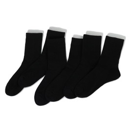 BomKinta Women Crew Socks - Casual Cotton Calf Socks - Soft Comfort Sock for Daily Wear & Outdoor Activities 6 Pairs All Black Size 5-10