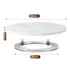 16" Marble Lazy Susan, Stone White Lazy Susan for Table