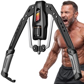 EAST MOUNT Twister Arm Exerciser, Adjustable Hydraulic Resistance 22–440 lbs, Arm Chest & Shoulder Strength Trainer for Home Workouts, Upper Body Muscle Builder, Fitness Training Equipment (Grey)