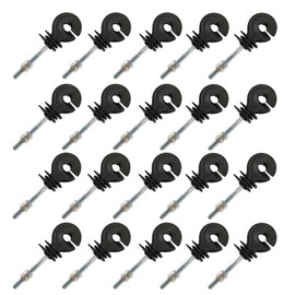 SagaSave 20Pcs Electric Fence Insulators Screw, Electric Fencing Wood Posts for Ropes, Wires and Strands (Nut Insulator)