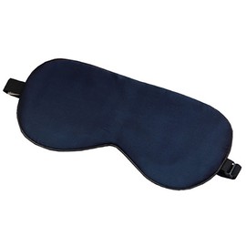 LSHARON 100% Mulberry Silk Sleep Eye Mask Adjustable Soft Sleeping Mask Blindfold for Men & Women for Deep Relaxation Best Eye Shades Eye Mask (Navy Blue)