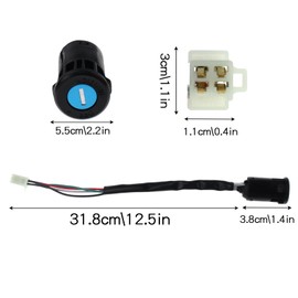 VOZINMOST 4 Wires Ignition Switch Key Set 4 Pin Ignition Key Switch for 50cc to 250cc TaoTao SUNL