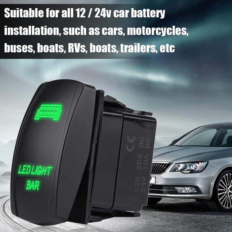 Toggle Rocker Switch, Rocker Switch 12V 24V ON/Off Toggle LED