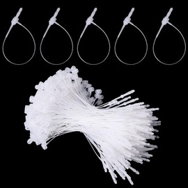 CABODYALS 2000Pcs 83mm Clear Plastic Labels Tag Transparent Fasteners Loops Adjustable Hang Tags Security Snap Lock Price Ties for Retail Stores Clothing Accessories Display Item Bags Diy Garden Craft