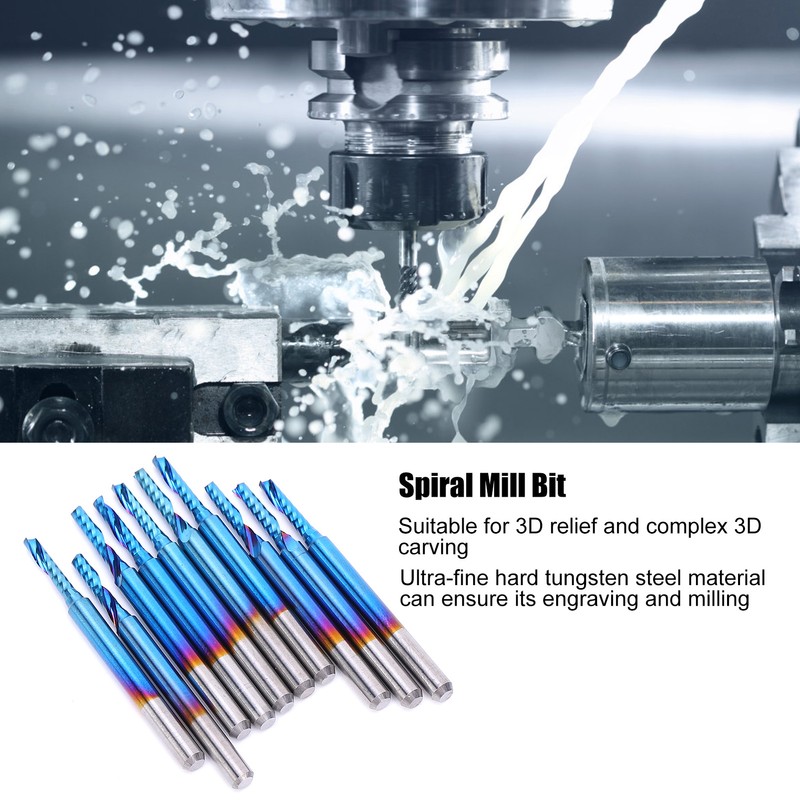 Spiral Mill Bit CNC Router Kit Carbide Tungsten Steel End