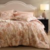BLOOMHAVEN Queen Comforter Set -7 Pieces Terrecotta Floral Comforter Set