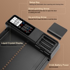 Automatic Chicken Coop Door with Time Mode, Electric Chicken Coop with Waterproof Large Display, for Safe Chicken Keeping, Also Available for Automatic Kitten and Puppy Doors
