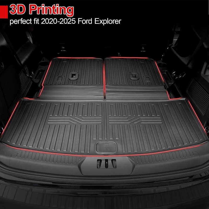 HOUCLEMIC Cargo Mat for 2020-2025 2026 Ford Explorer Accessories All