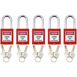 SAFBY Lockout Tagout Box Kit Portable Safety Group Padlock Box with 5 Loto Locks Lock Out Tag Out Station