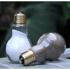 Salz- & Pfefferstreuer aus Glas, Glühlampe, ca. 11 cm