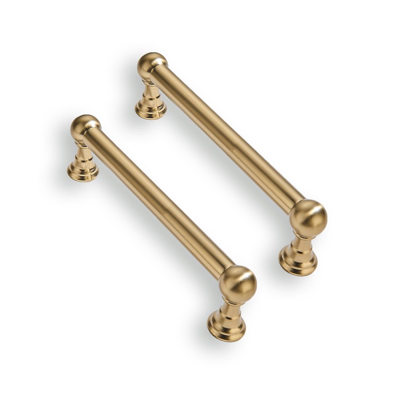 CABDM 10 Pack 4 Inch Solid Kitchen Cabinet Handles Brushed