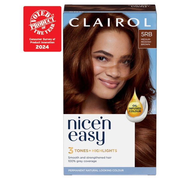 Clairol Nice'n Easy Crème Permanent Hair Dye, 5RB Medium Reddish Brown, 115g