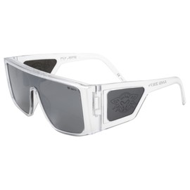 Black Flys Fly Jefe Z87+ Safety Sunglass (CLEAR FRAME W/SMK SILVER MIRROR LENS)