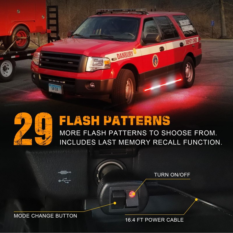 XRIDONSEN 2PCS 60 inch Truck Emergency Lights Strip 720 LED