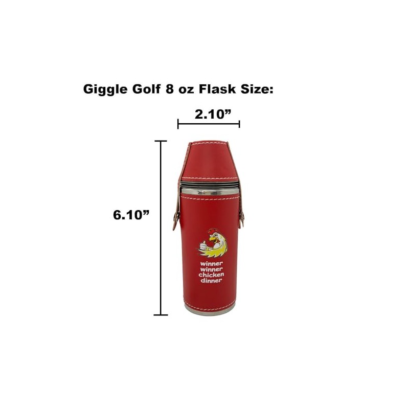 Giggle Golf Winner Winner Chicken Dinner 8 oz Red Flask
