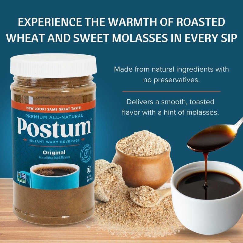 Postum Coffee Substitute Original (2x8oz) | Coffee Alternative Caffeine Free