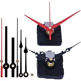 2 Pack Wall Clock Movement Mechanism with 4 Pack Clock Hands, Silent Sweep Quartz Clock Motor Kit, for Clock Repair DIY Replacement, Custom Clock (Shaft Length 7/8 in) - Color: Total Shaft Length 7/8 in