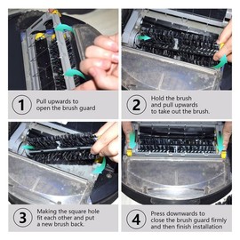 2 Bristle & 2 Beater Brush Replacement Parts for iRobot Roomba 600 and 700 Series Vacuum Cleaner