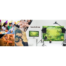 LYWYGG 8X6FT Vinyl Animation Jungle Photography Backdrops Photo Background Kids Photo Studio Props Backdrops Safari Newborn Photography Props Party Backdrop Safari Party Decorations Baby CP-35-0806