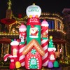 Hioasis 10 FT Christmas Inflatable Decorations,Gaint Candy Castle Inflatable with