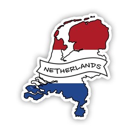 RDW Dutch Shaped T Flag Sticker Decal - Self Adhesive Vinyl - Weatherproof - Made in USA - Ribbon Country Pride - 3.4" x 4"
