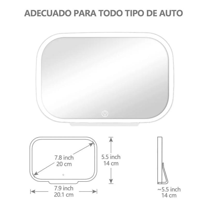Emagie Espejo De Maquillaje Para Auto Con 3 Modos De