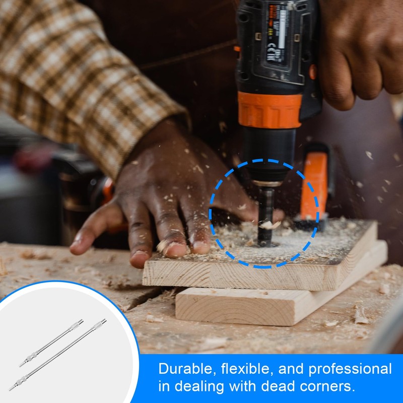 Tabanzhe 2 Pcs Flexible Drill Bit Extension - Sturdy and