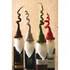 Set of Four Santa Claus Wine Bottle Toppers w/ Curly
