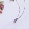 925 Sterling Silver Amethyst Necklace - Amethyst Teardrop Necklace -