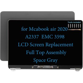 Daplinno 13" Screen Replacement for MacBook Air M1 2020 A2337 EMC 3598 MGN93 MGND3 MGN73 MGNA3 MGNE3 Display Full LCD Screen Complete Full Top Assembly Kit (Space Gray)