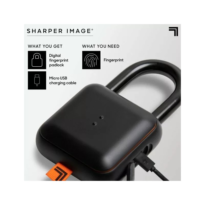 SHARPER IMAGE BRAND NEW SHARPER IMAGE DIGITAL RECHARGABLE FINGERPRINT PADLOCK