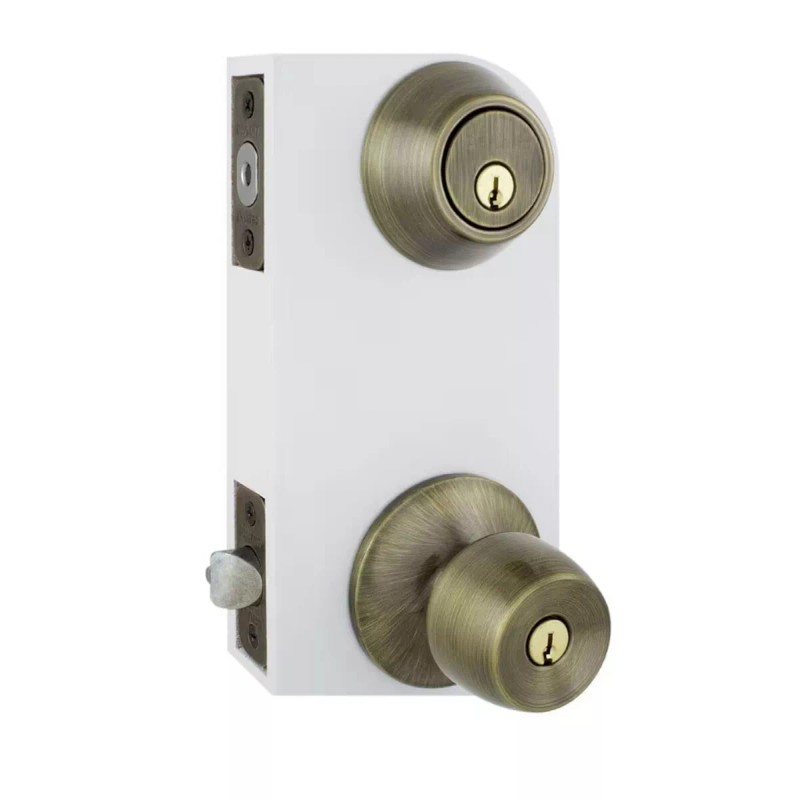 Defiant New Defiant Brandywine Antique Brass Keyed Entry Knob with