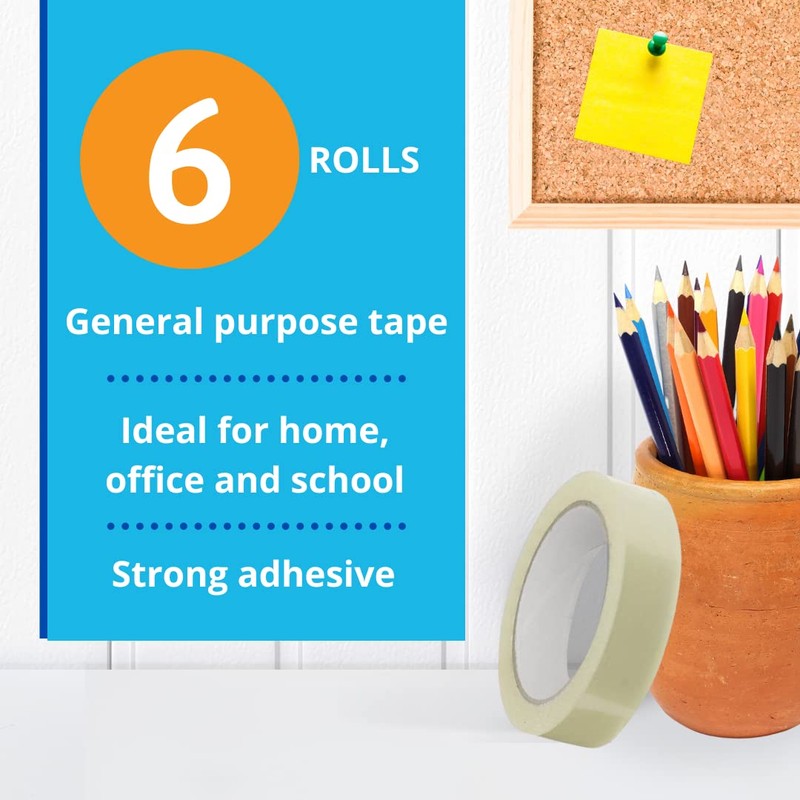 GTSE 6 Pack of Cellotape, 24mm x 66m per roll,
