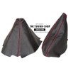 GEAR & HANDBRAKE GAITER BLACK LEATHER RED STITCHING