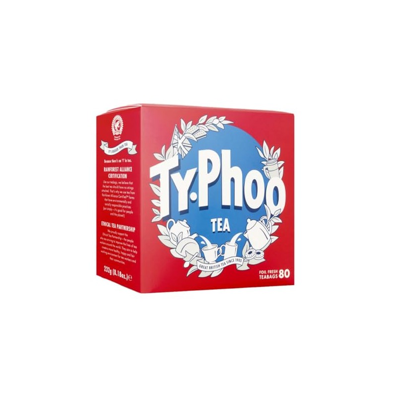 Typhoo Tea 80ct Tea Bags 8.82 ounces 250g
