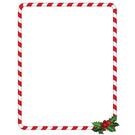 Great Papers! Candy Cane Holly Holiday Letterhead, 8.5" x 11", 80 sheets (2018020)