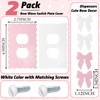 Relaxweex 2 Pcs Pink Bows Light Switch Cover Wall Plate