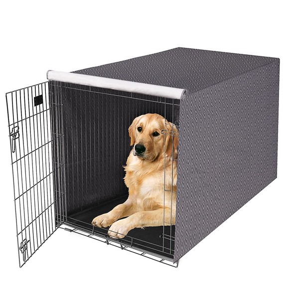 PetPrime Dog Crate Cover Indoor Durable Windproof Pet Kennel Cover Fit for 24 30 36 42 48 Inches Wire Dog Crate for Small Medium and Large Dog-Cover Only(42 Inch (42"x28"x30"))