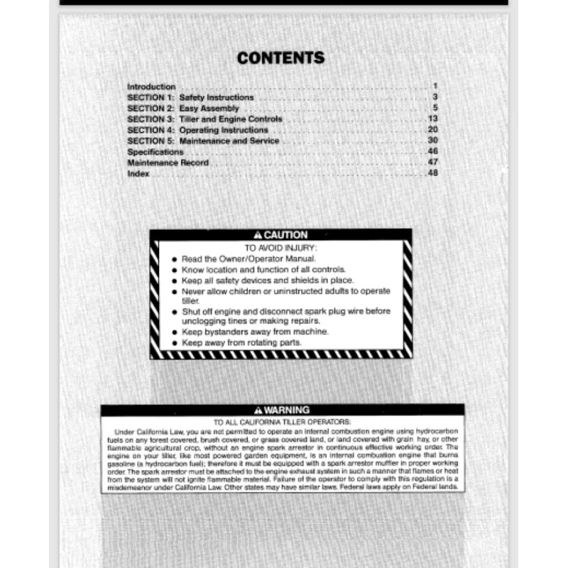 Manual Troy-bilt Junior power composter 1989 owner manual Comb bound