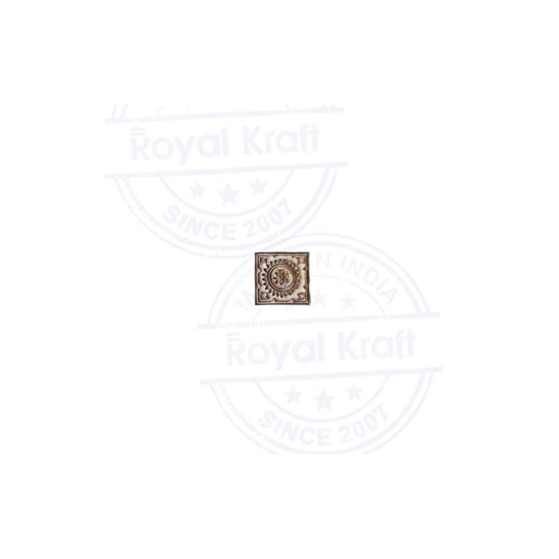 Royal Kraft Indian Print Stamp Brass Square Shapes Wooden Clay