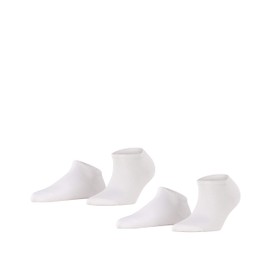 ESPRIT Ladies’ Trainer Socks, Double Pack Basic - White (White 2000) Plain Blickdicht, size: 35/38
