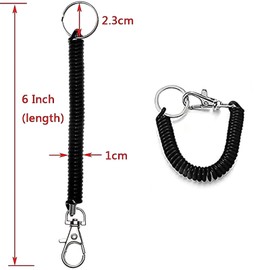 ZZLBZN Stretchy Spiral Keyring, 2Pcs Spiral Keychain Stretchy Keyring with Clip, Safety Spring Key Holder with Carabiner Clip for Keys Wallet Phone Backpack Fishing Tool