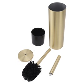 Honio Toilet Brush Gold Soft Head Compact Rustproof Toilet Brush for Home (Cylinder)