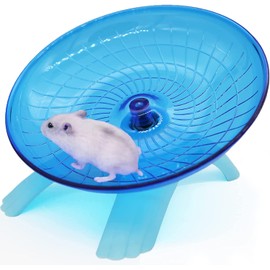 Litewood Hamster Flying Saucer Wheel Silent Running Spinning Wheel Toy for Dwarf Hamster Gerbil Mouse Rat Mice (Blue)