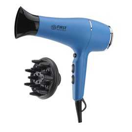 TZS First Austria Haartrockner, 2200 W, Blau, Ionen, schonendes Styling & gleichmäßige Wärmeverteilung, 3 Heiz- und 2 Gebläsestufen sowie praktische Cool-Shot-Funktion, inkl. Diffusor-Aufsatz