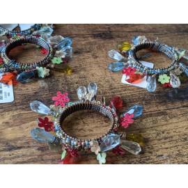 Pier 1 NEW Pier 1 Imports buy by the piece multicolor Flower Napkin Rings super cute!